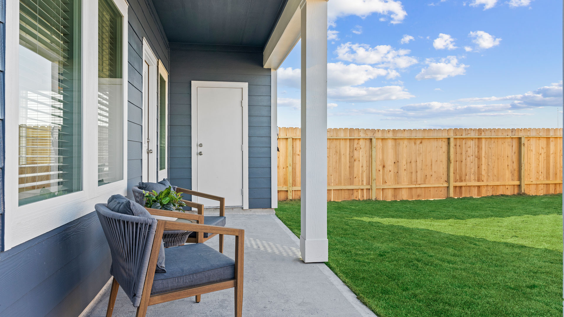 overlook your fenced in backyard from the aspen plan