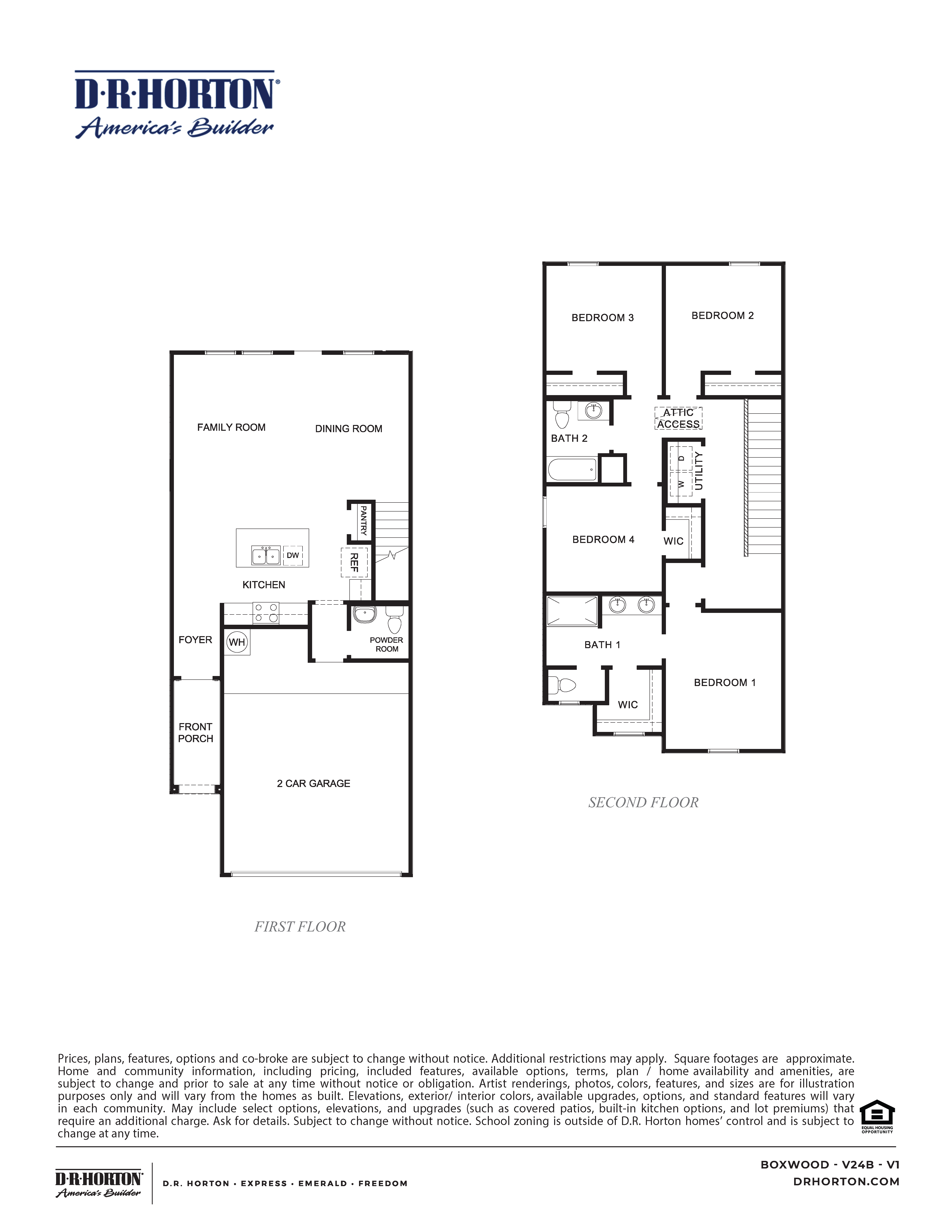 the boxwood plan is a 2 story, 4 bedroom, 2.5 bathroom home