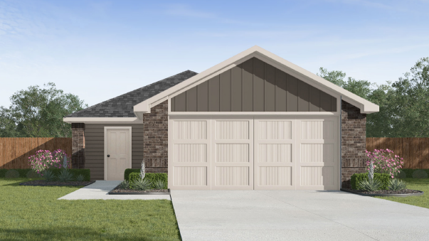 one story home with a two car garage