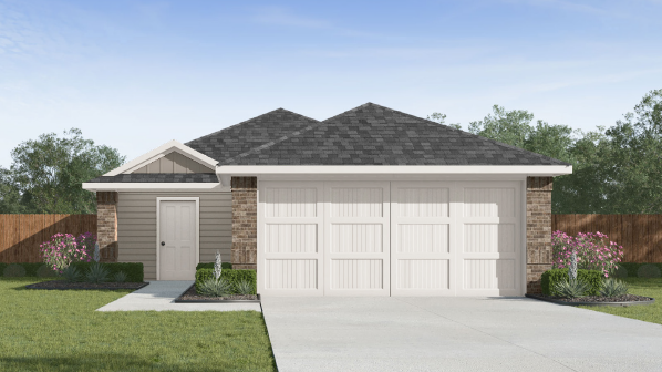 one story home with brick accents