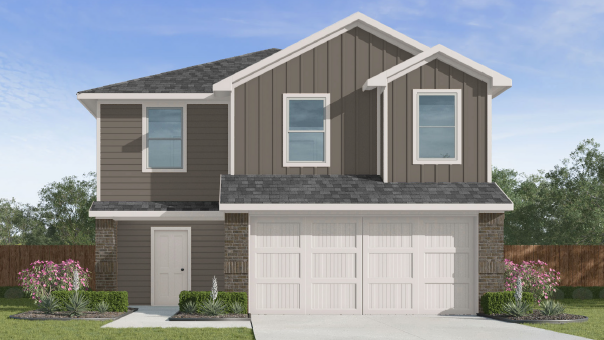 two-story home with siding and a two-car garage