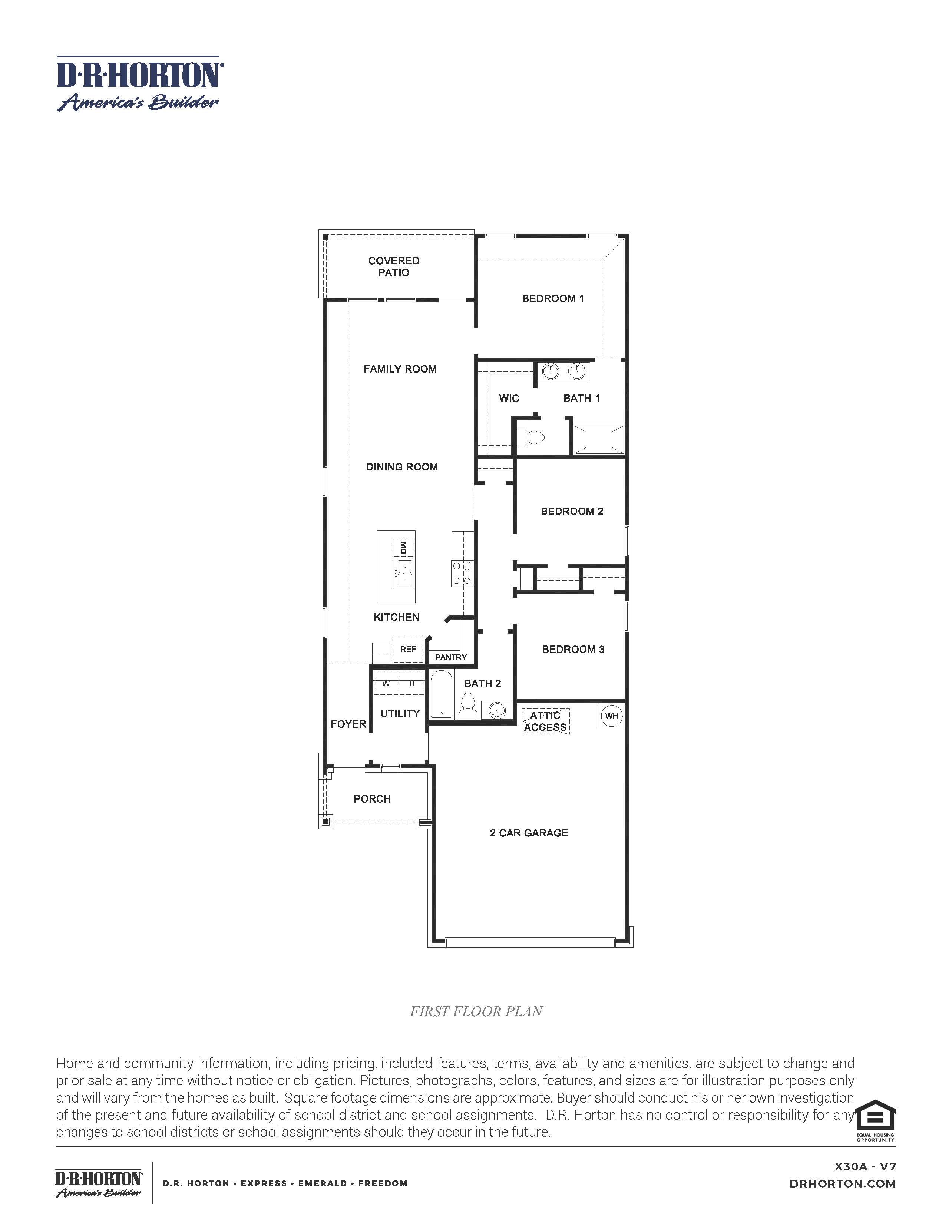 one story home with three bedrooms and two bathrooms
