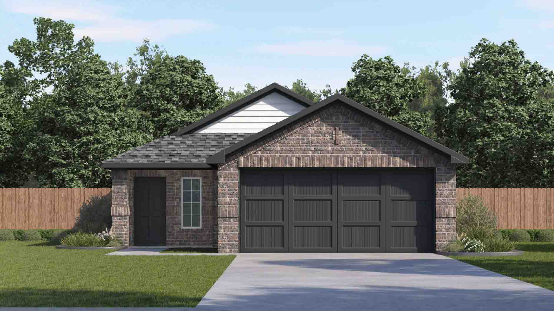 one story home with a two car garage