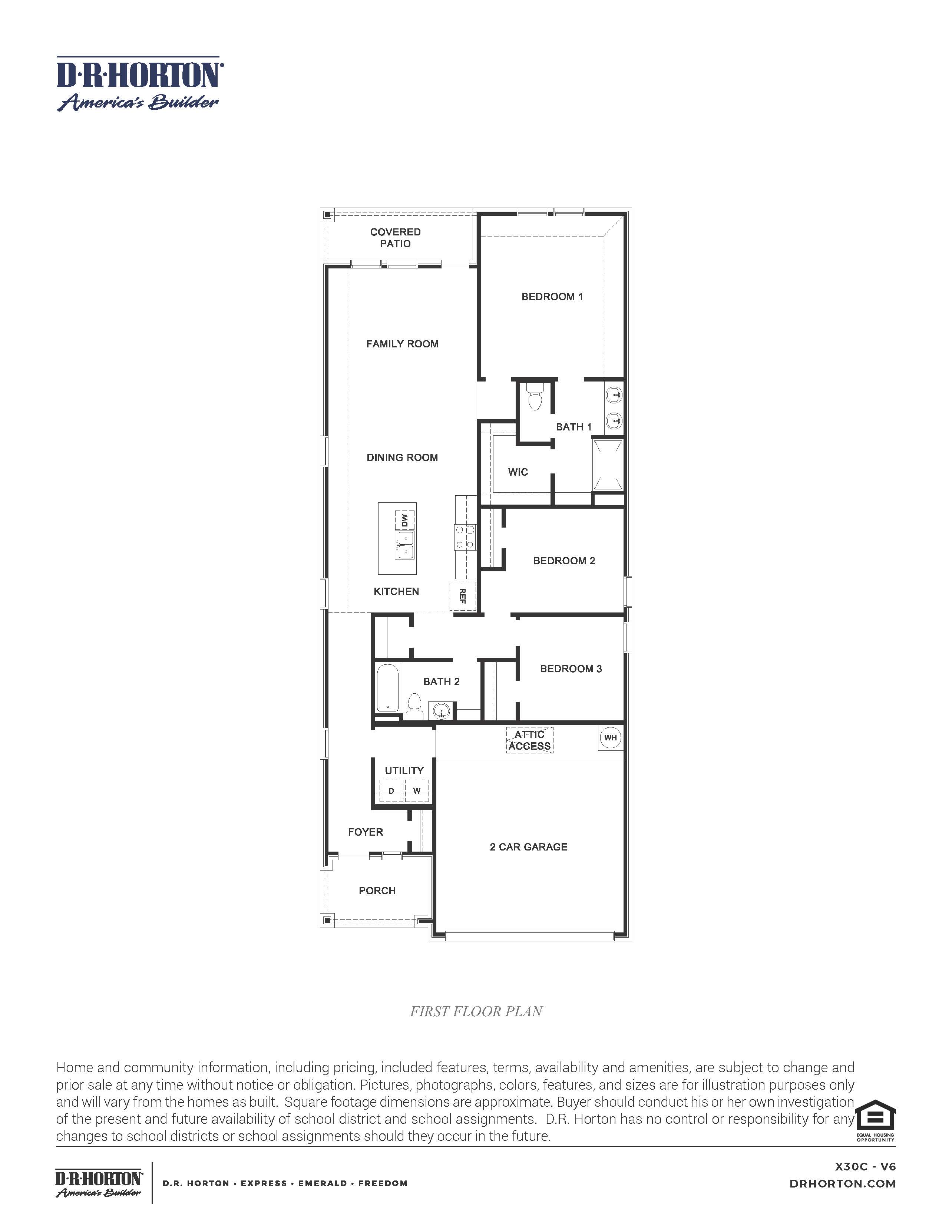one story home with three bedrooms and two bathrooms