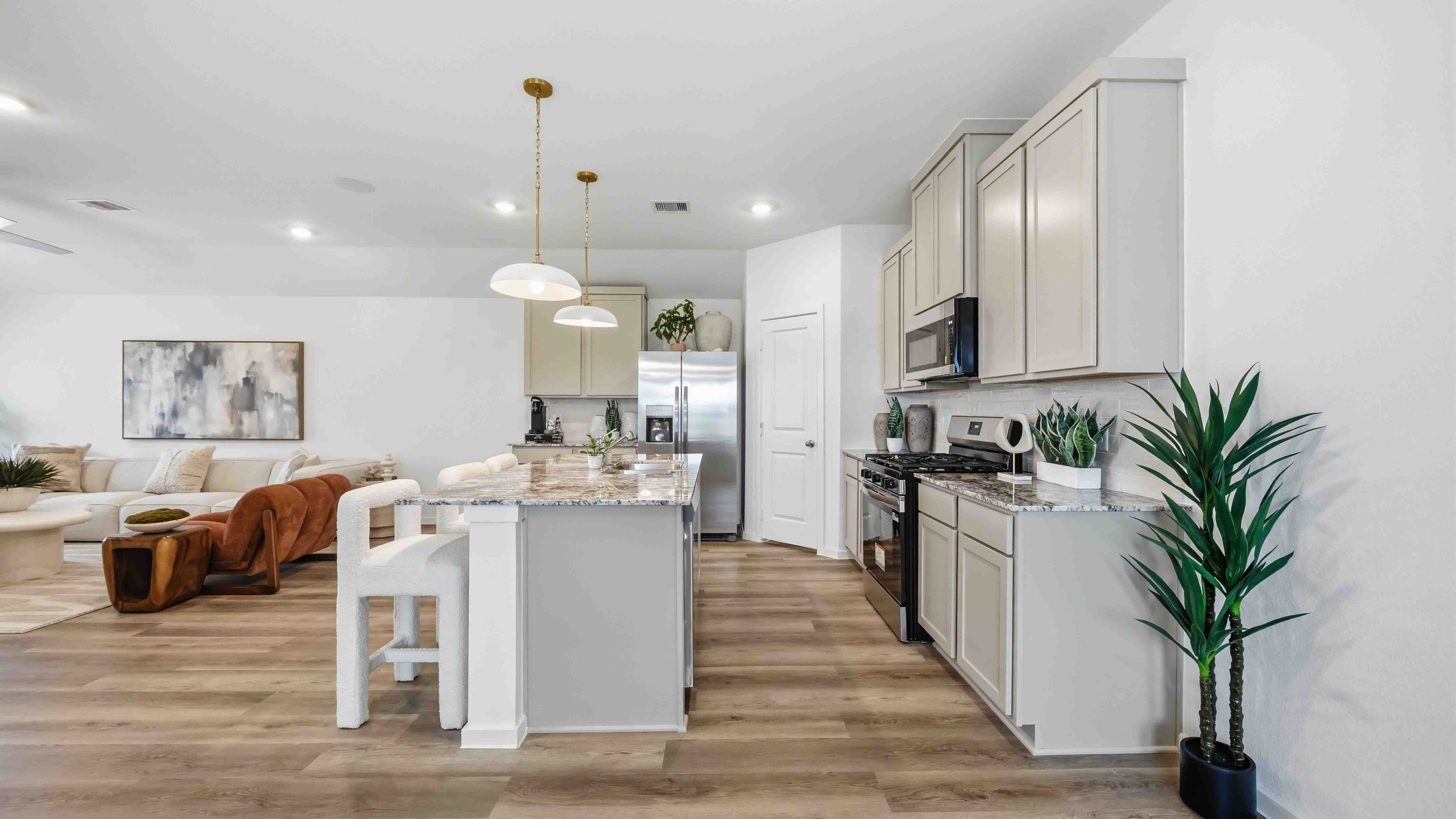 kitchen island - a spacious island offers bar seating perfect for dining or entertaining