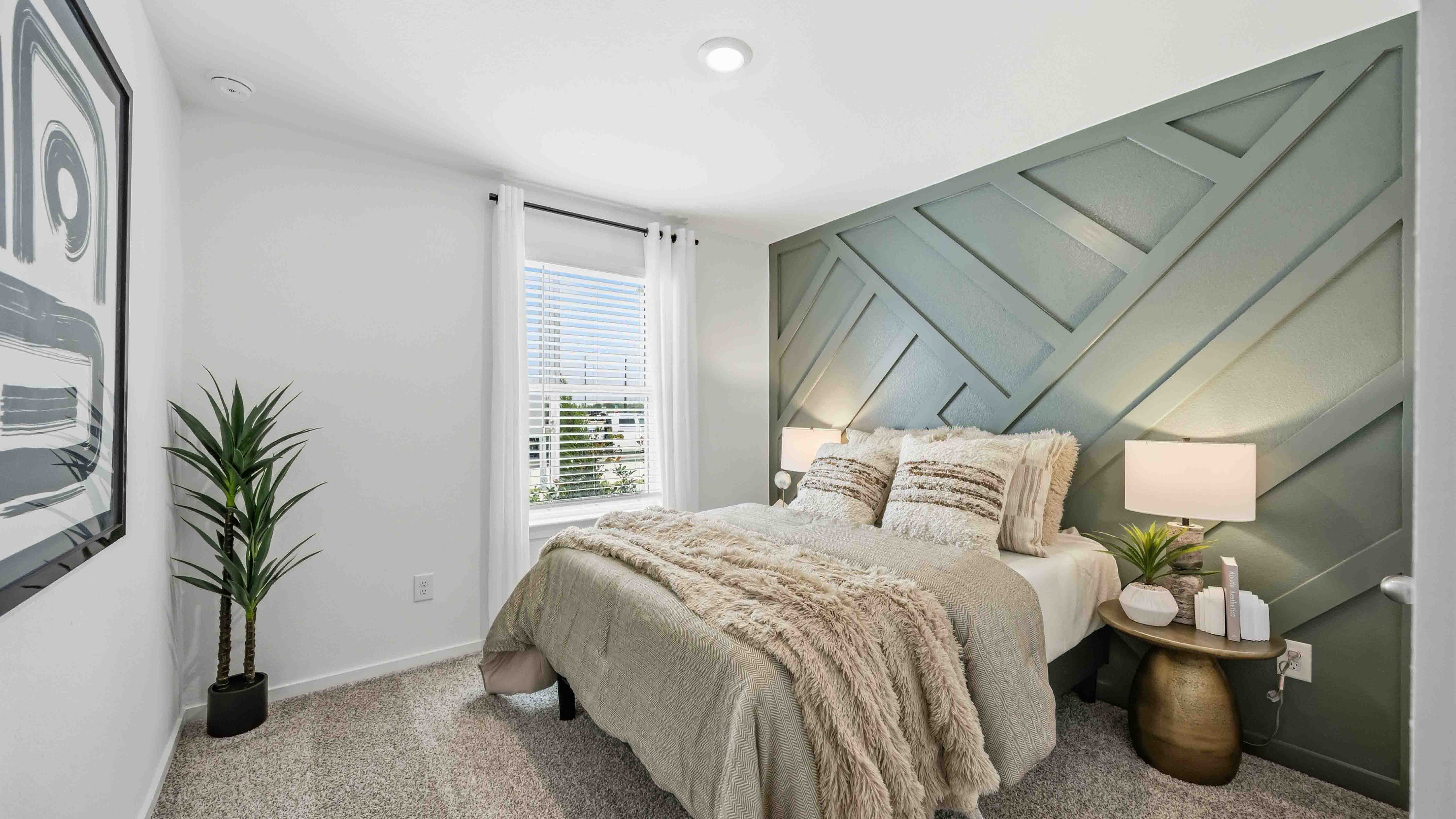 a second bedroom upstairs has a window for natural light
