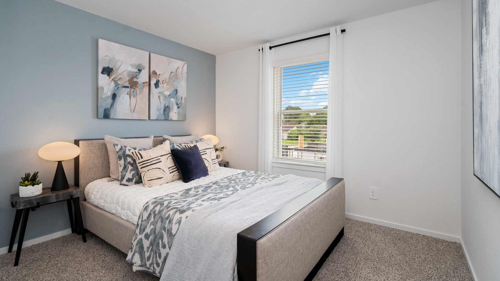a second bedroom upstairs has a window for natural light