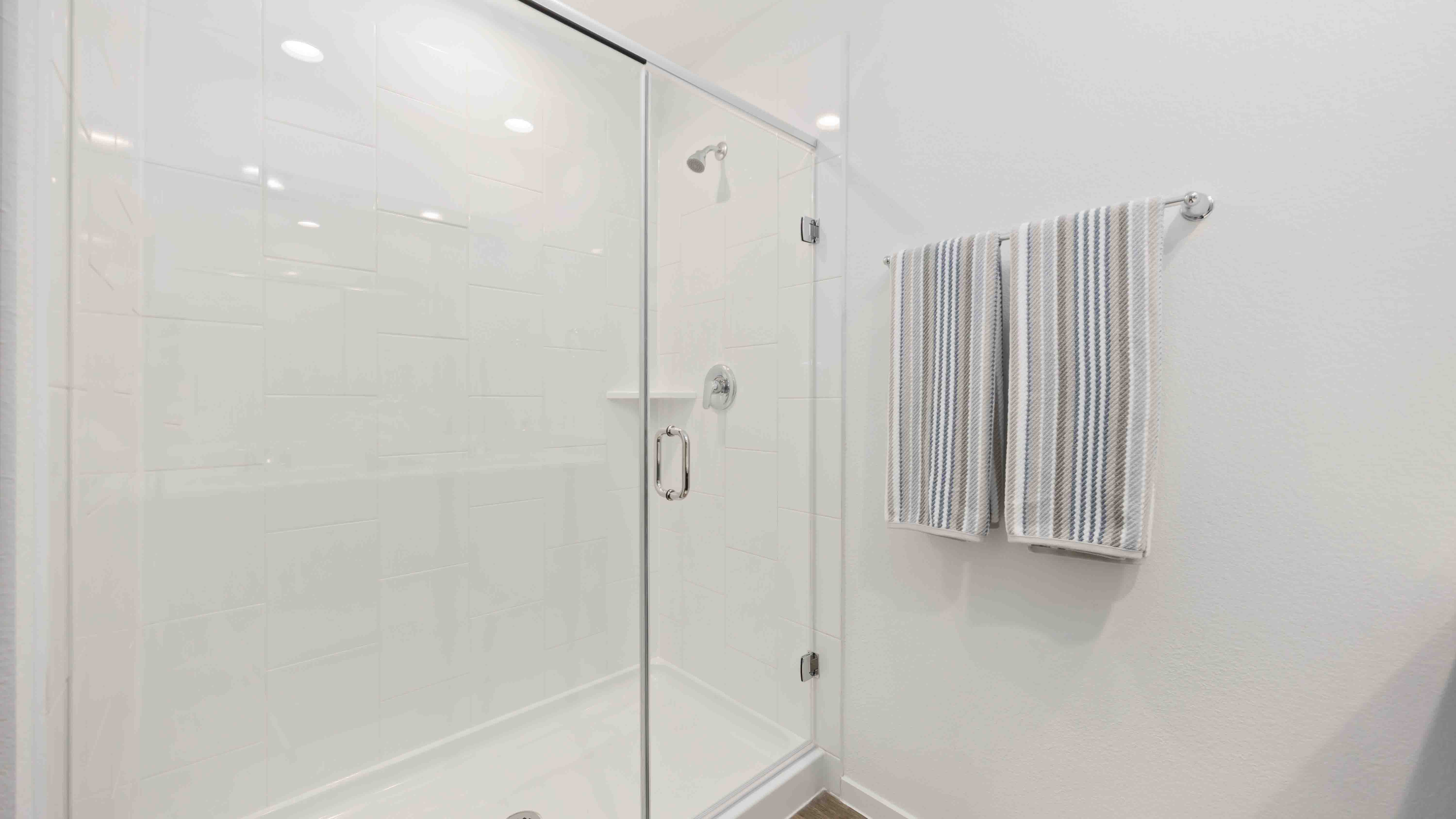 the primary bathroom with a standing shower