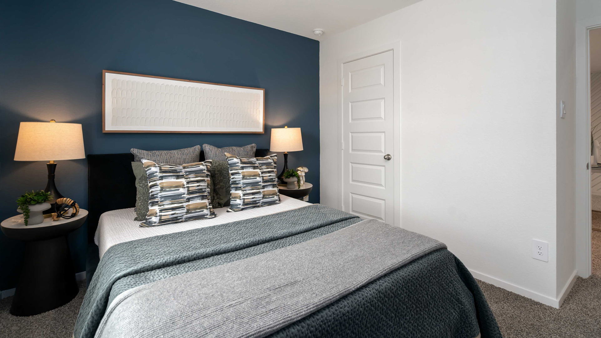 third bedroom has carpet flooring for comfort