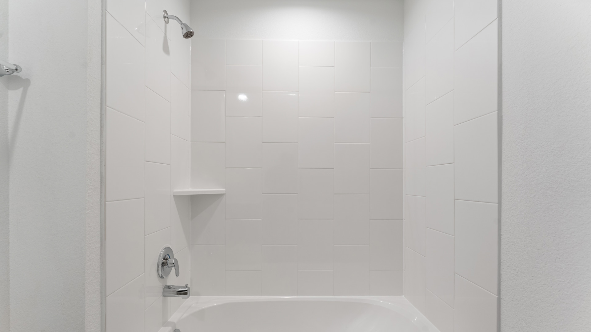 the secondary bathroom shower