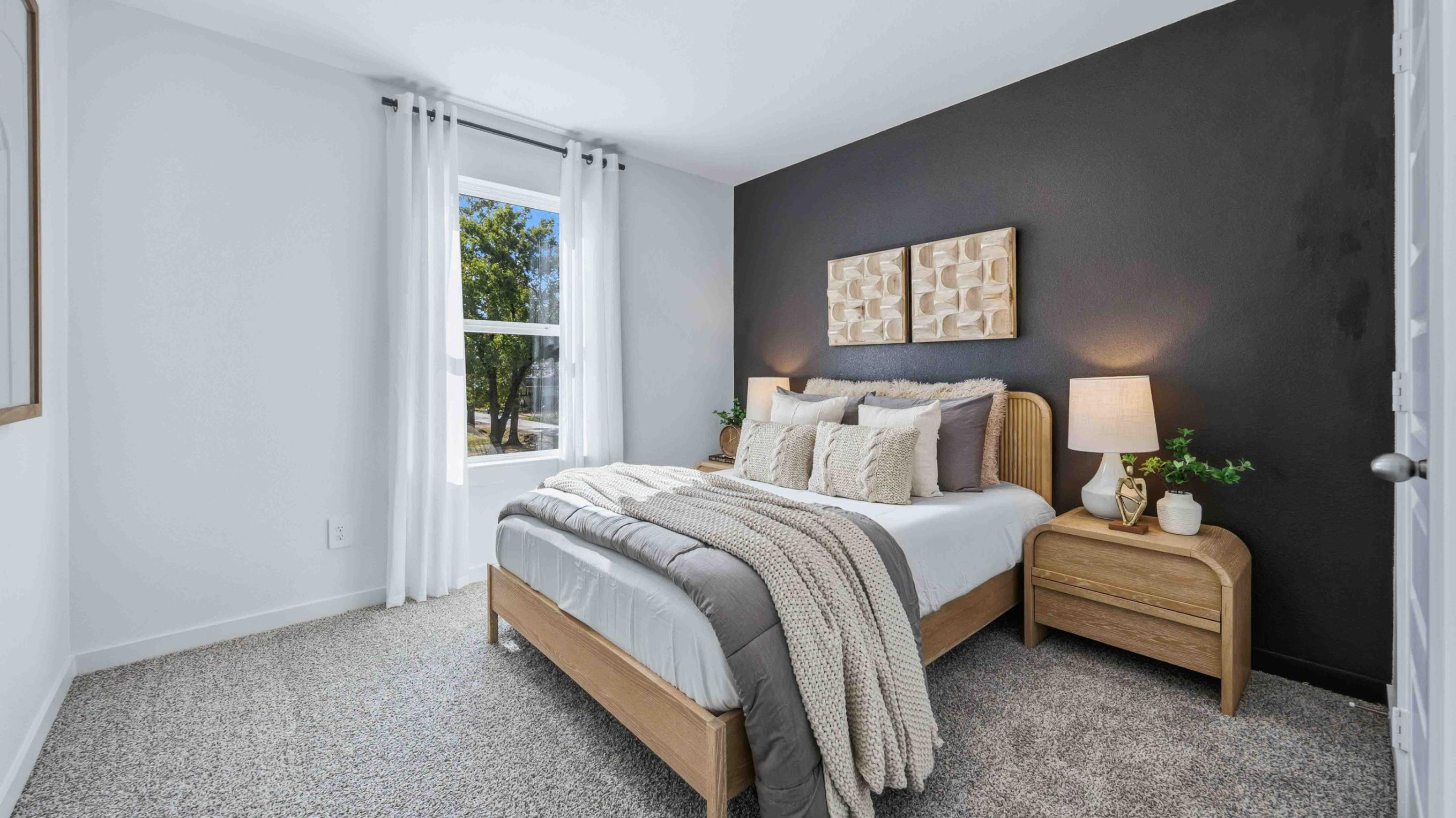 a second bedroom upstairs has a window for natural light