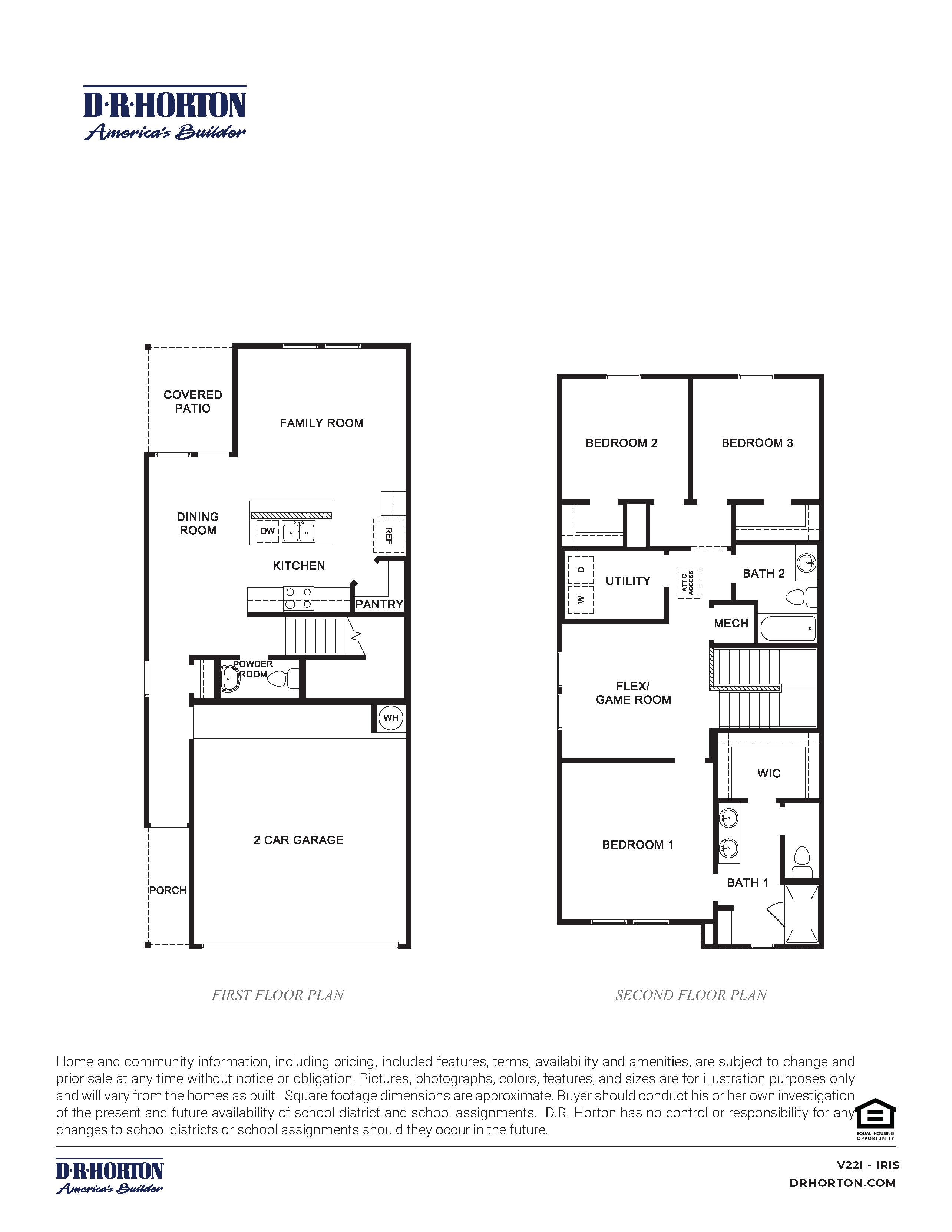 the iris floor plan with three bedrooms and two and a half bathrooms