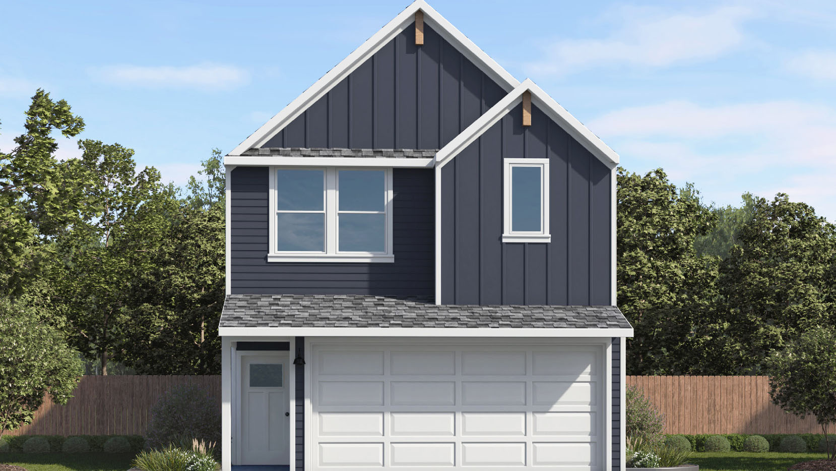 two story home with a two car garage