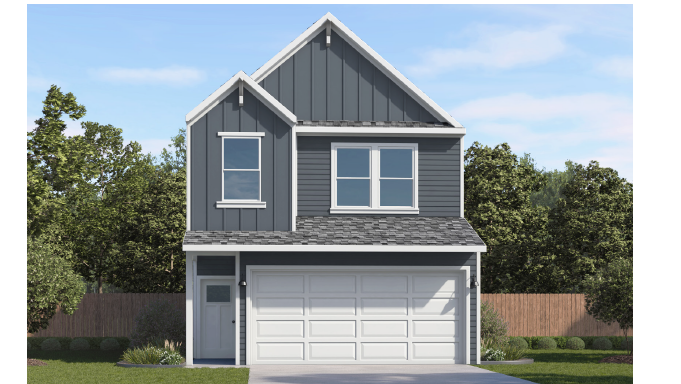 two story home with the front entry