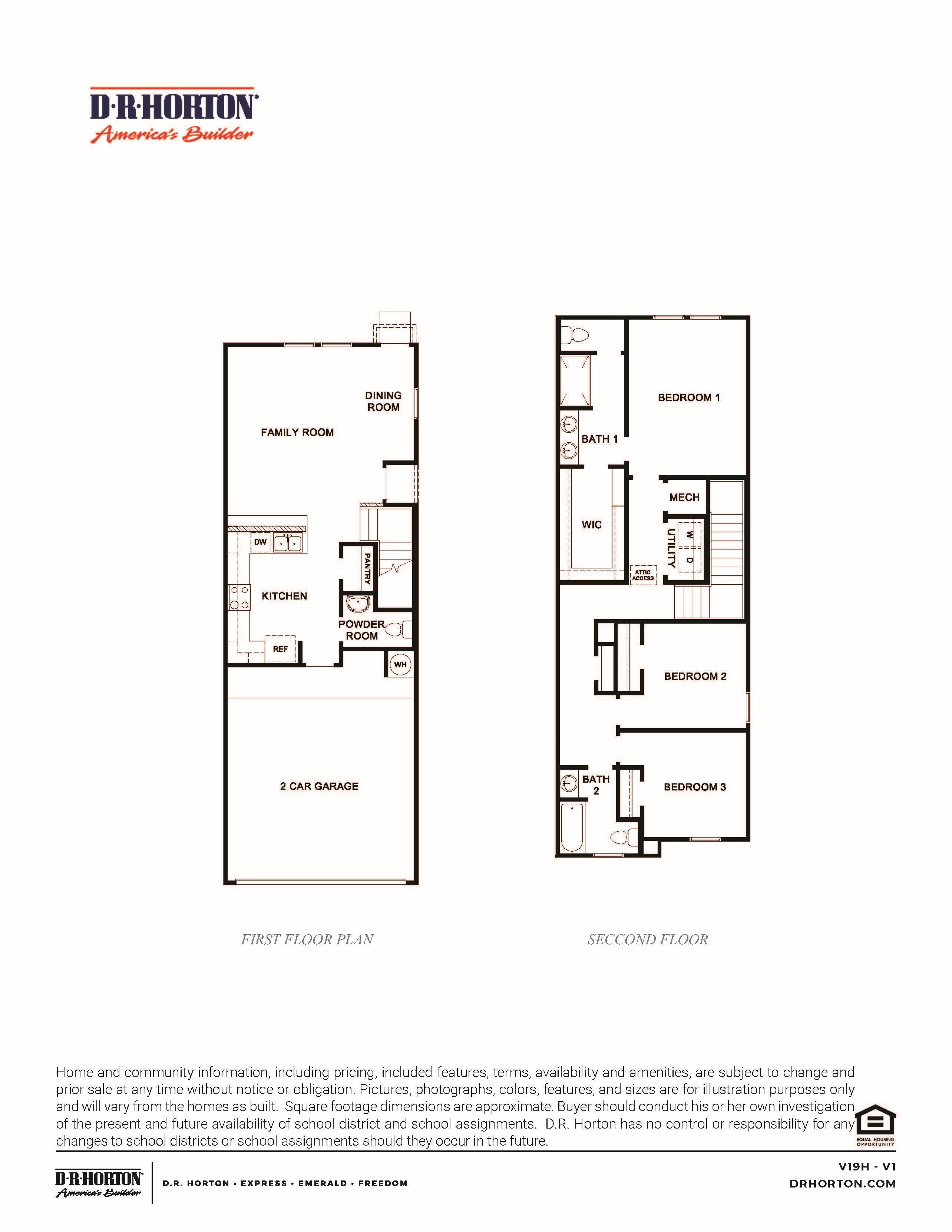 the honeysuckle floor plan with three bedrooms and two and a half bath