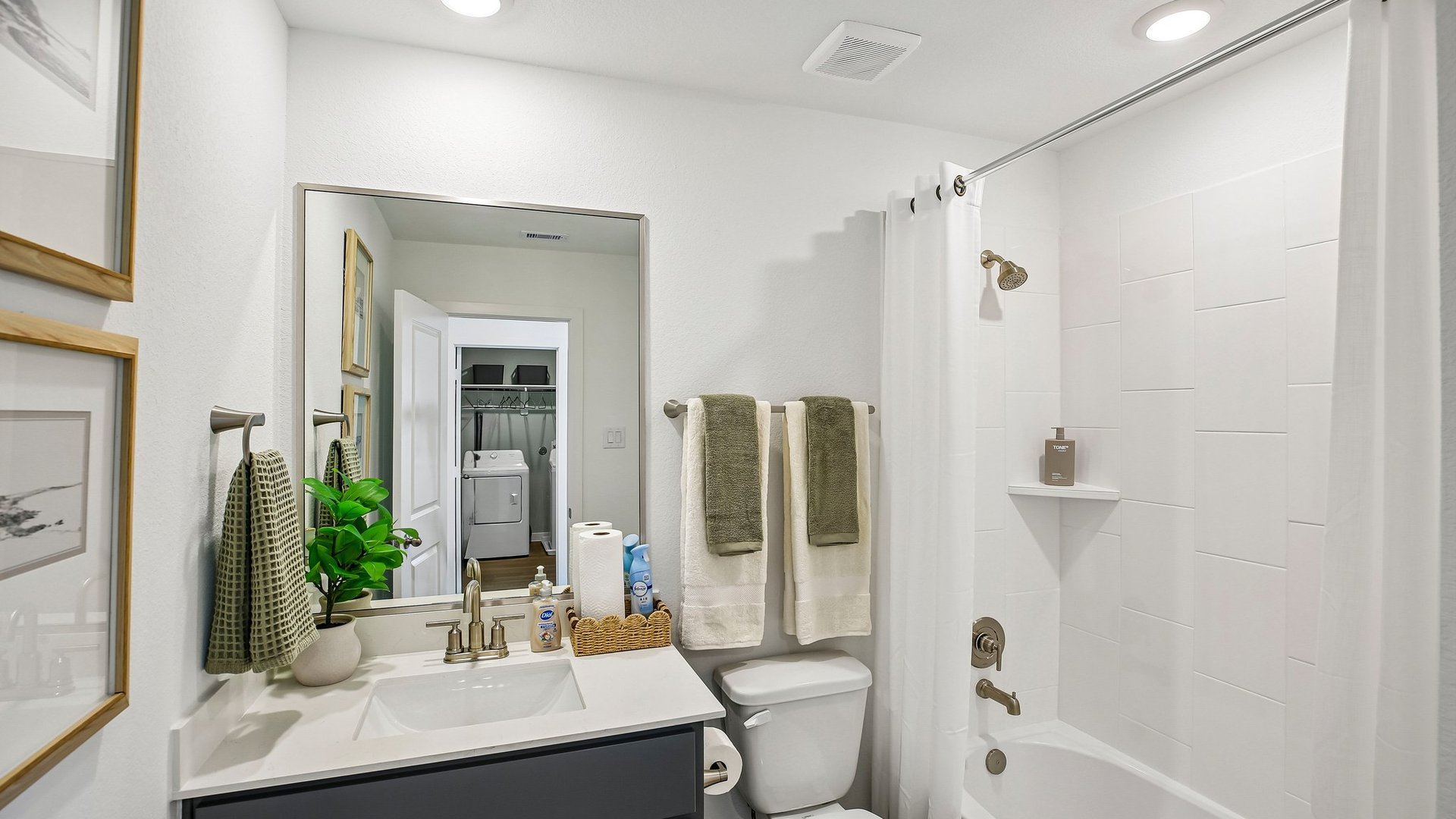 Guest bathroom with stylish finishes and convenient access from nearby bedrooms.