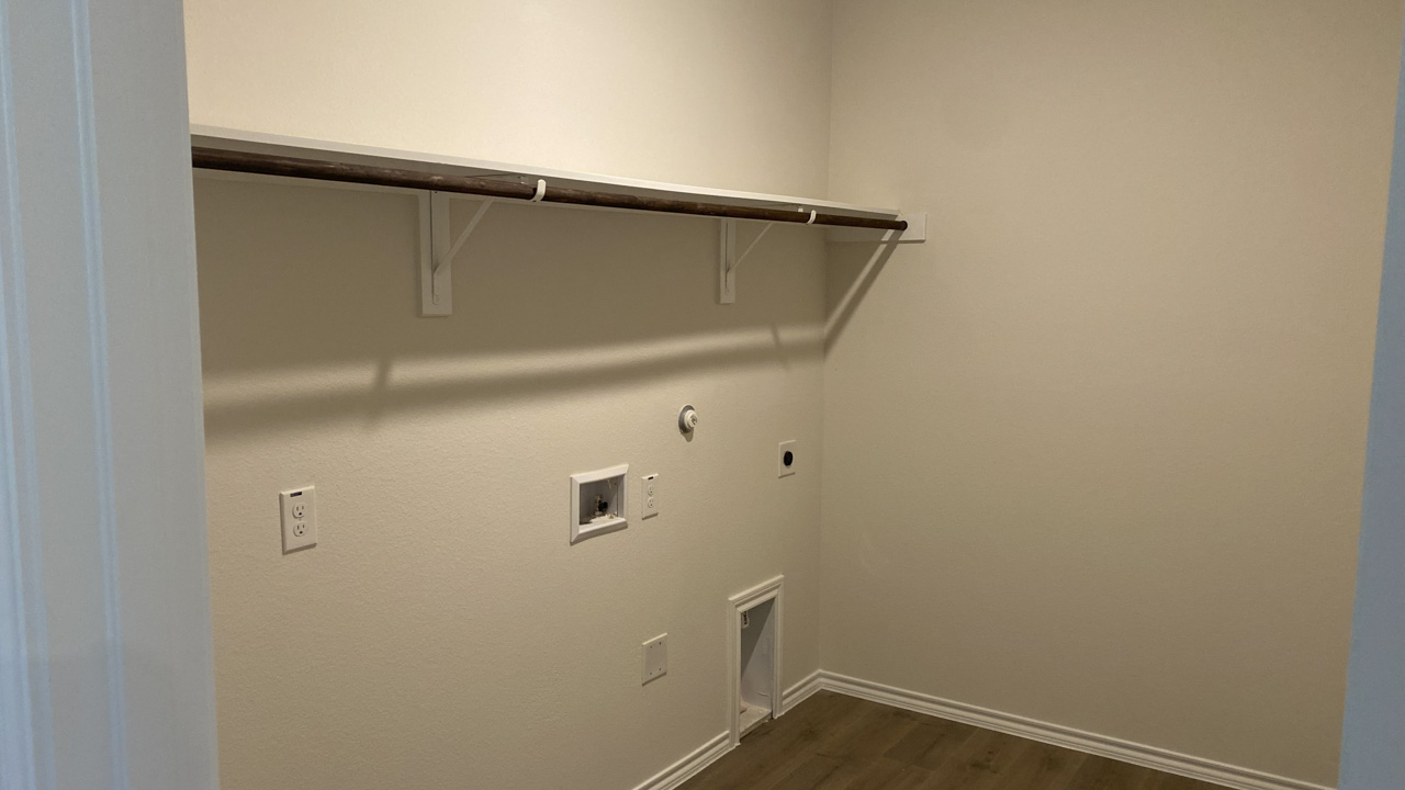 utility area for washer and dryer