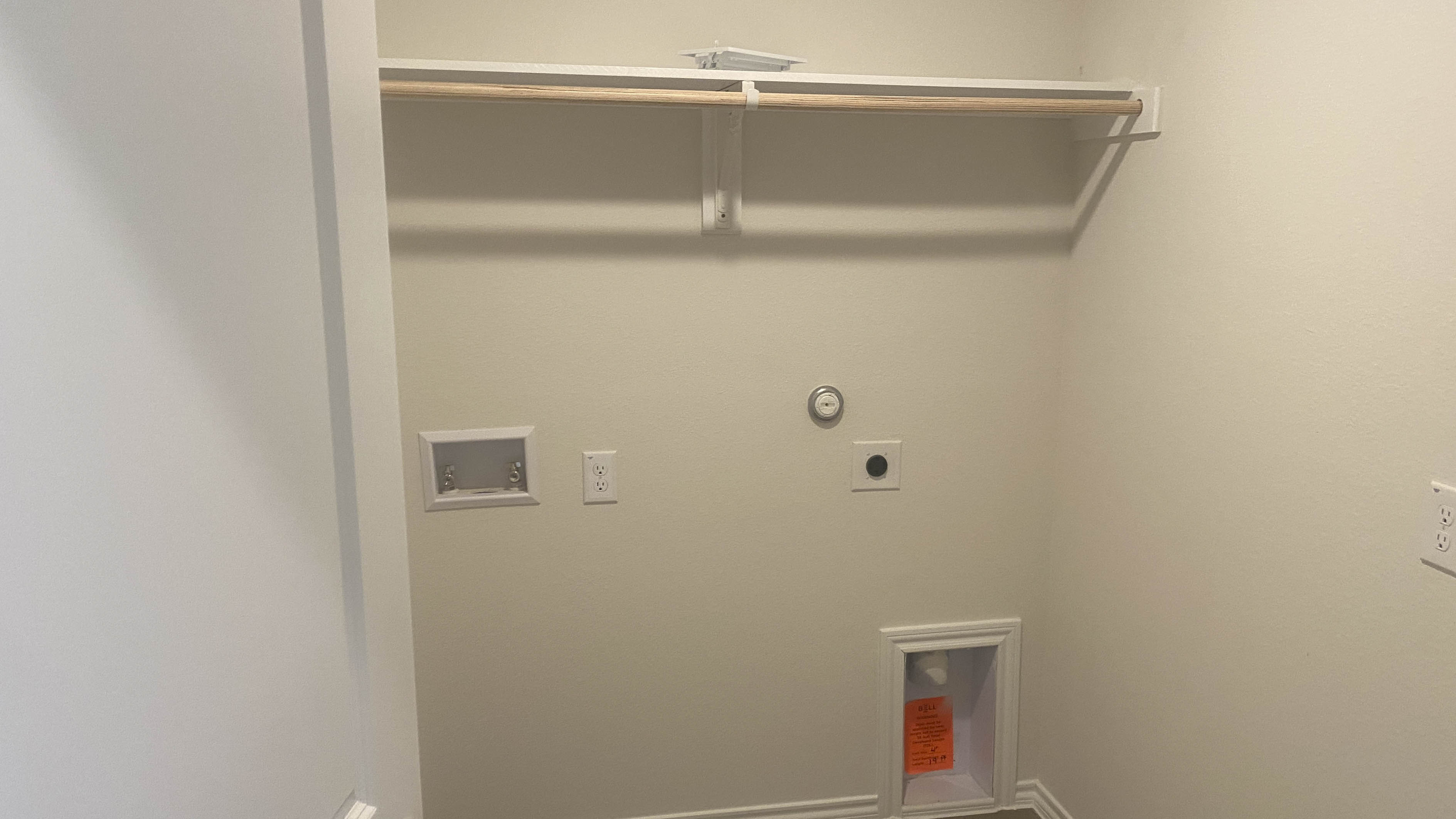 utility area for washer and dryer