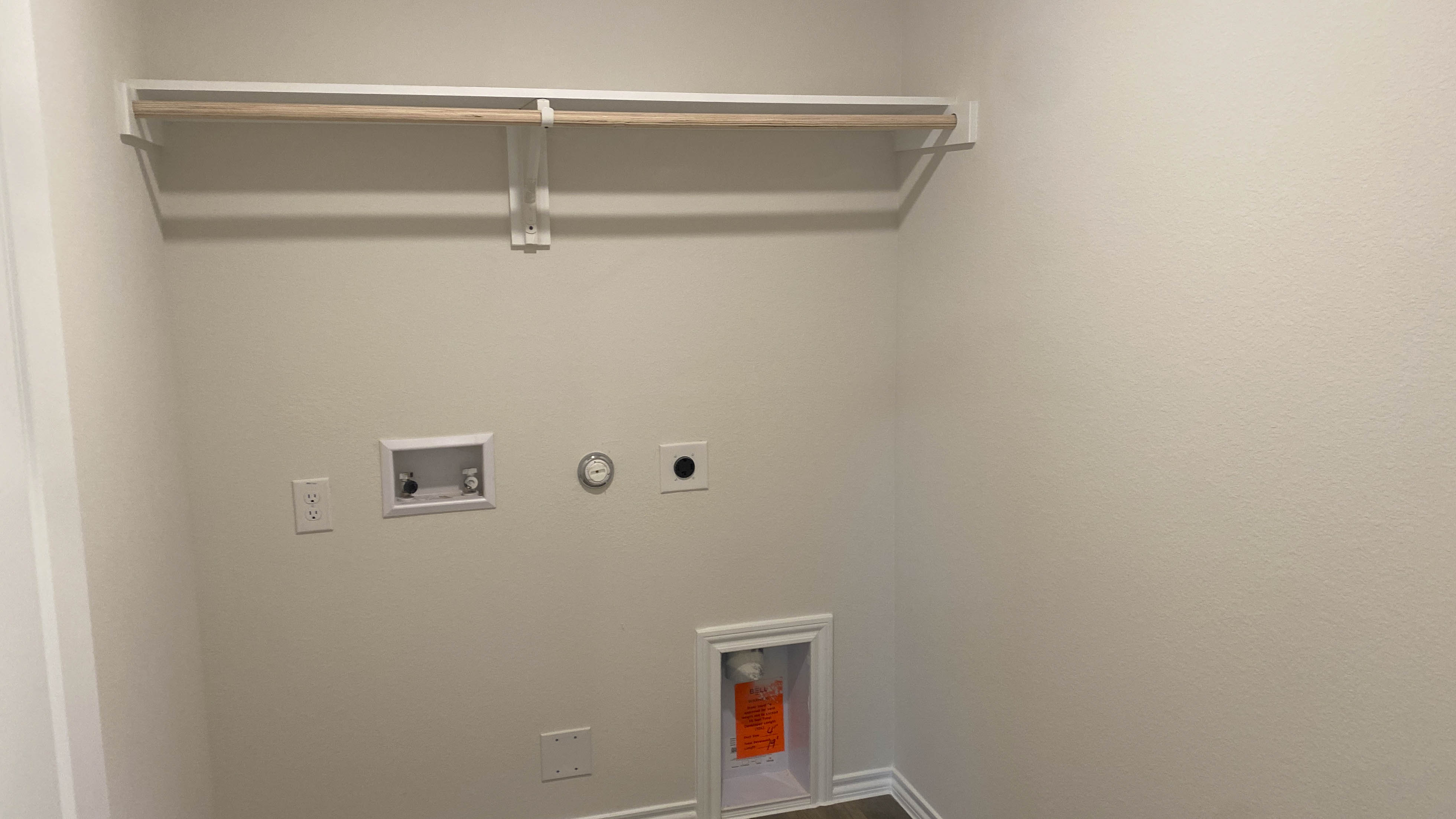 utility area for washer and dryer