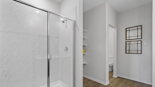 X40N primary bathroom with view of shower
