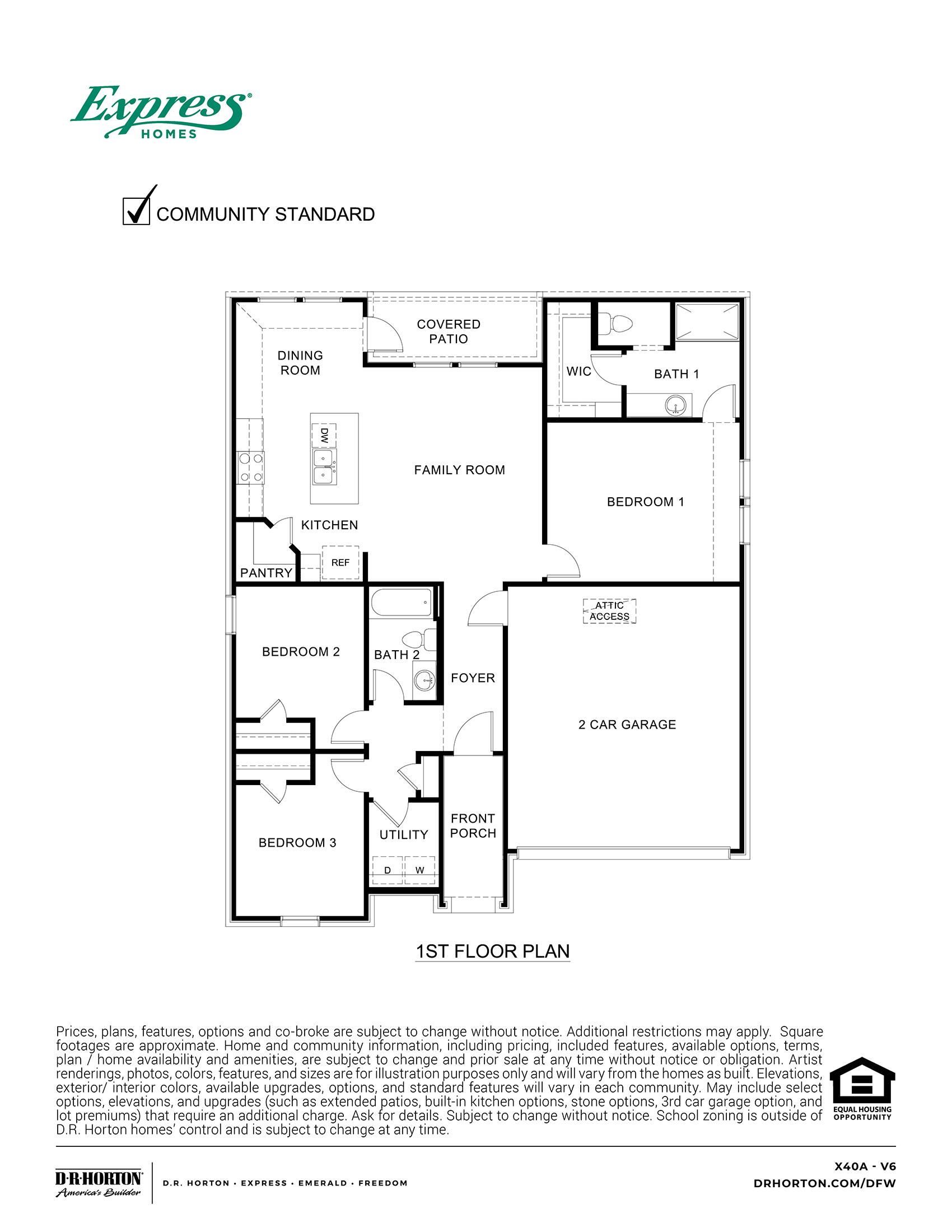 X40A Ashburn Floorplan rendering - River Oaks at Sawmill in Chandler TX