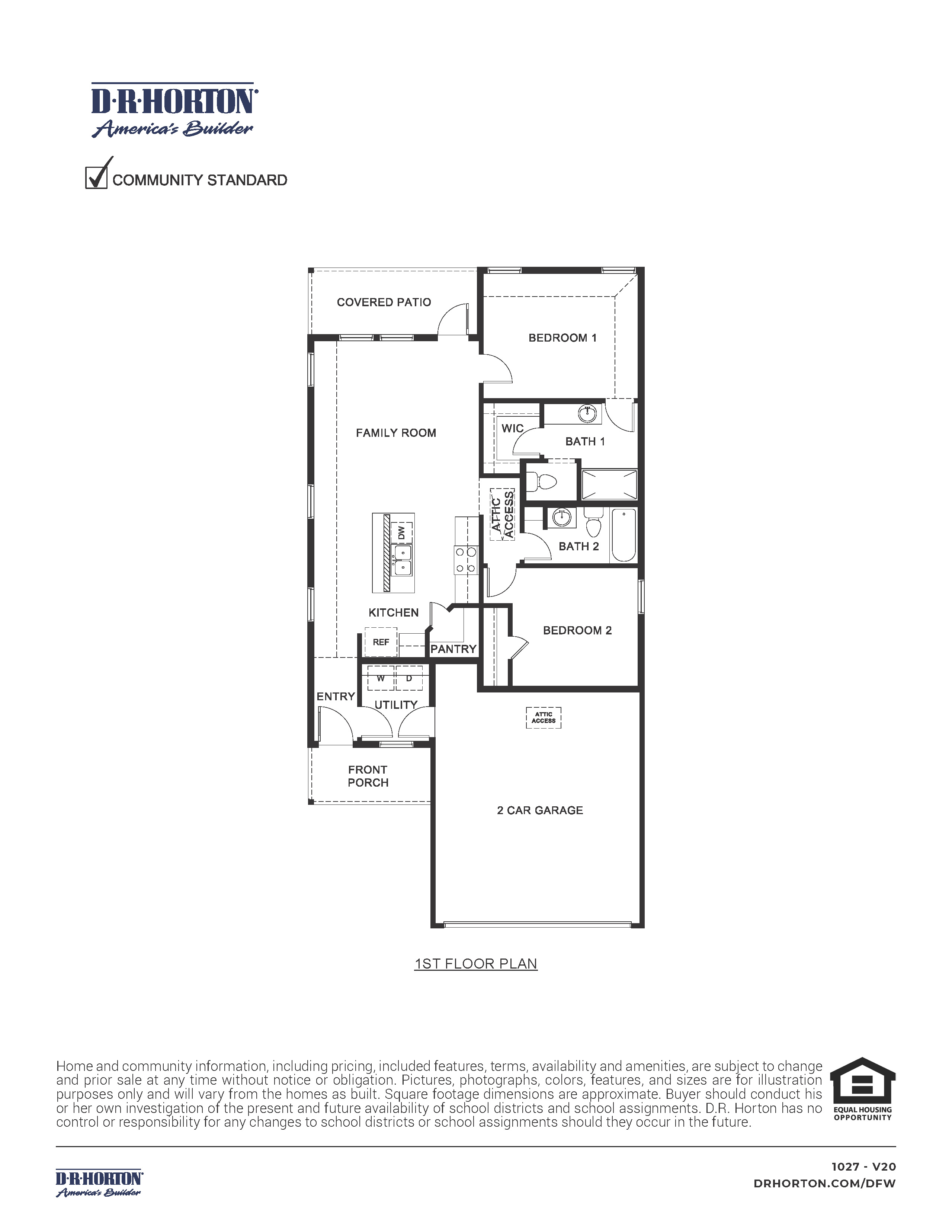 single story floorplan rendering