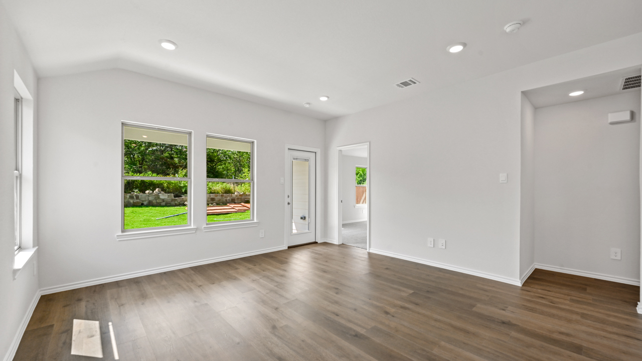 large living room with two large windows