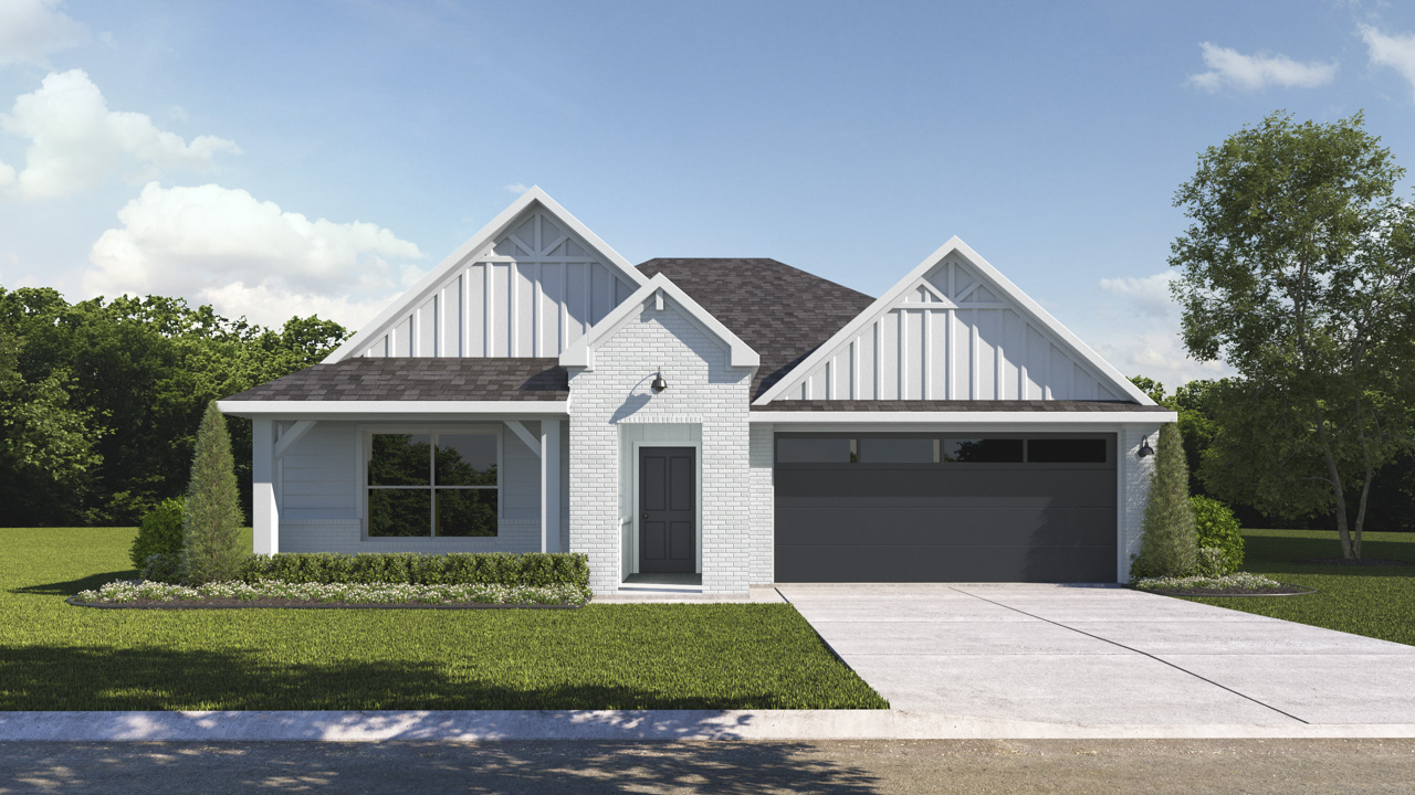 single story with brick and siding