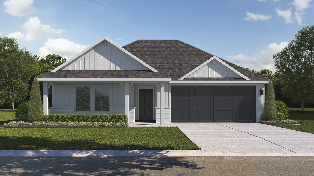 single story with brick and siding