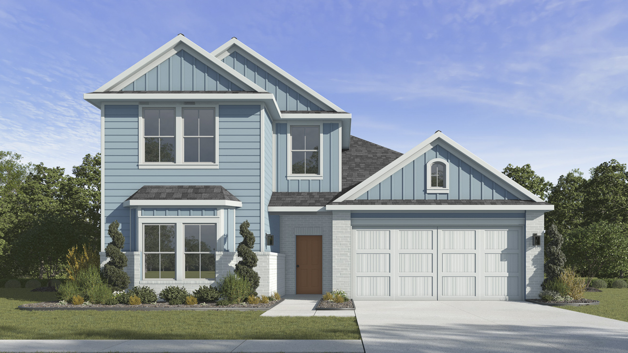 two story with brick and siding