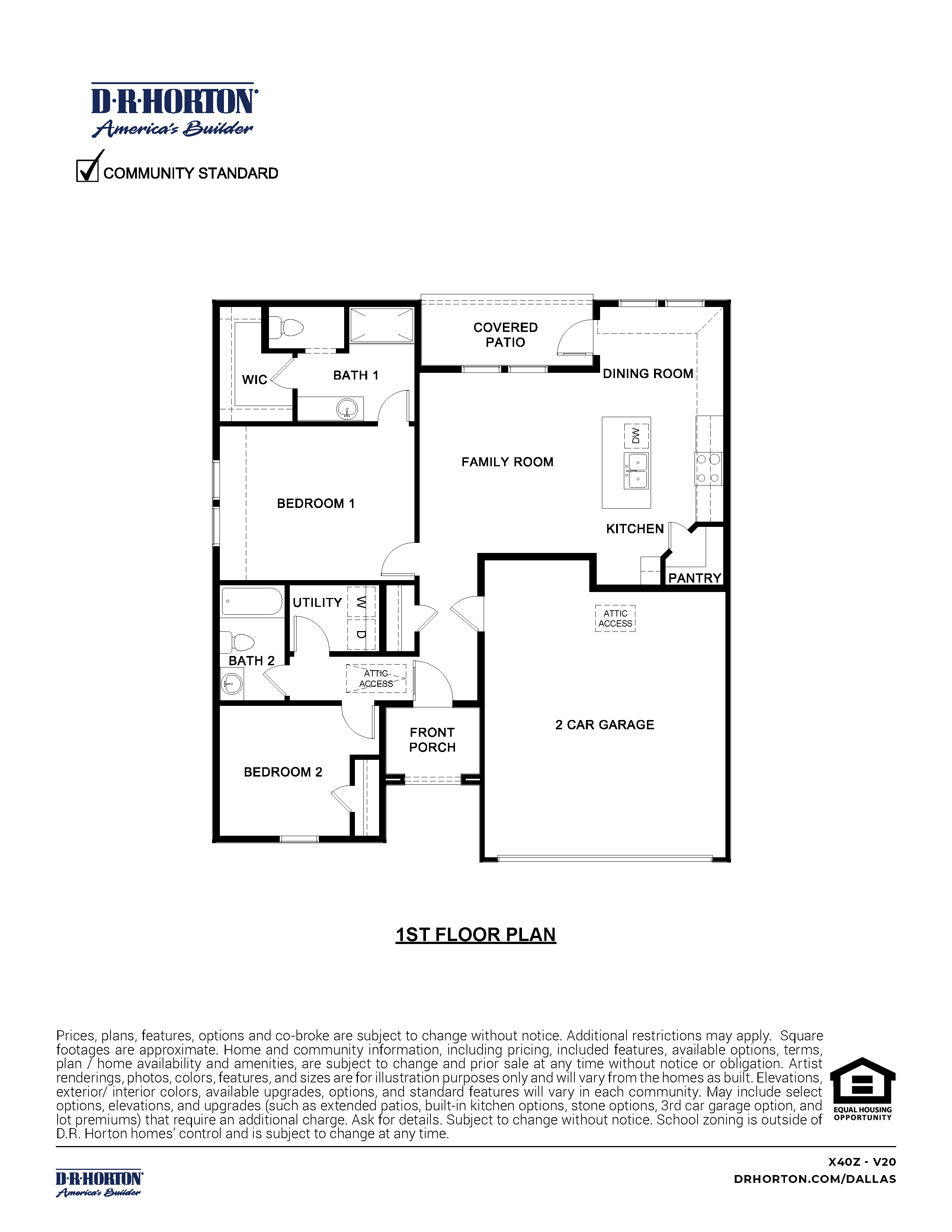 single story floorplan rendering