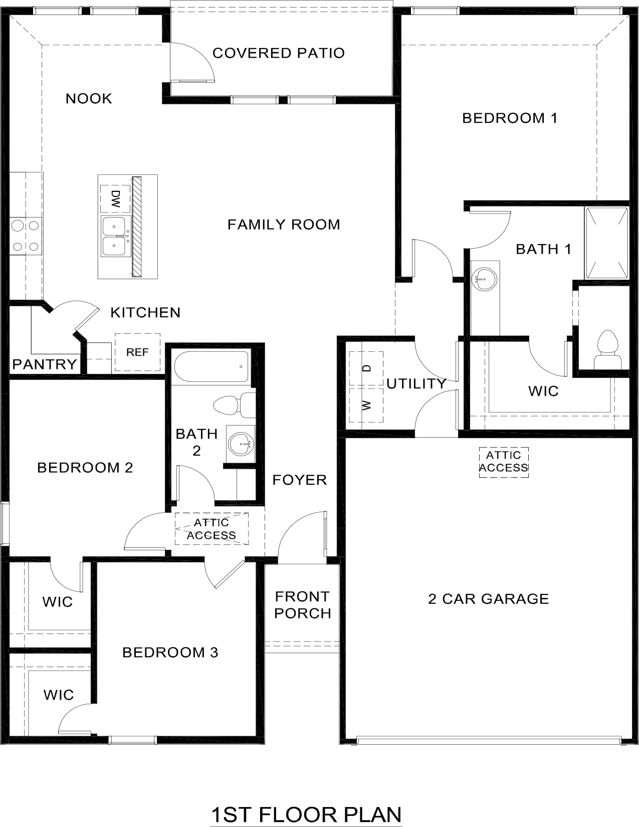 the layout of a one-story home