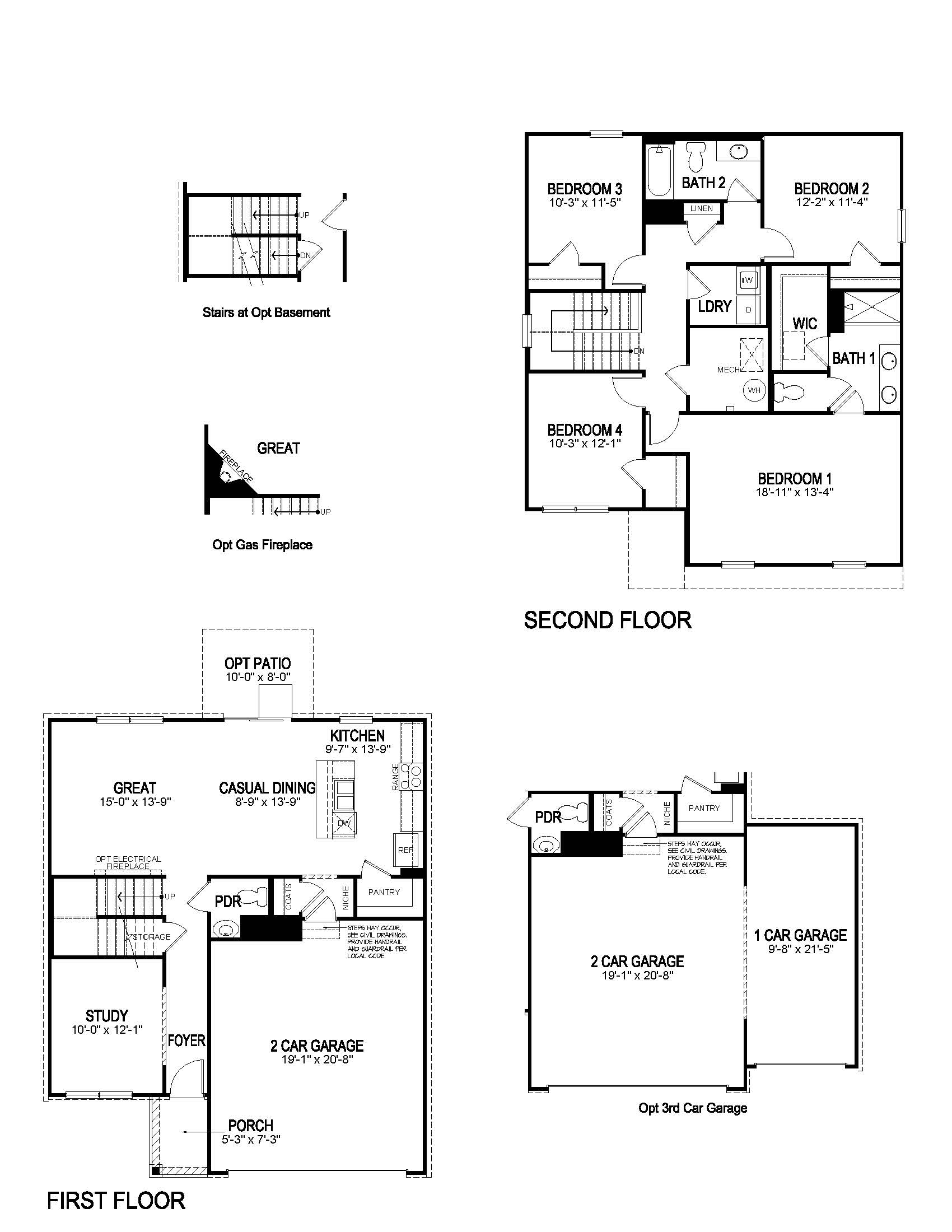 Black and White 2D rendering of Bellamy floorplan