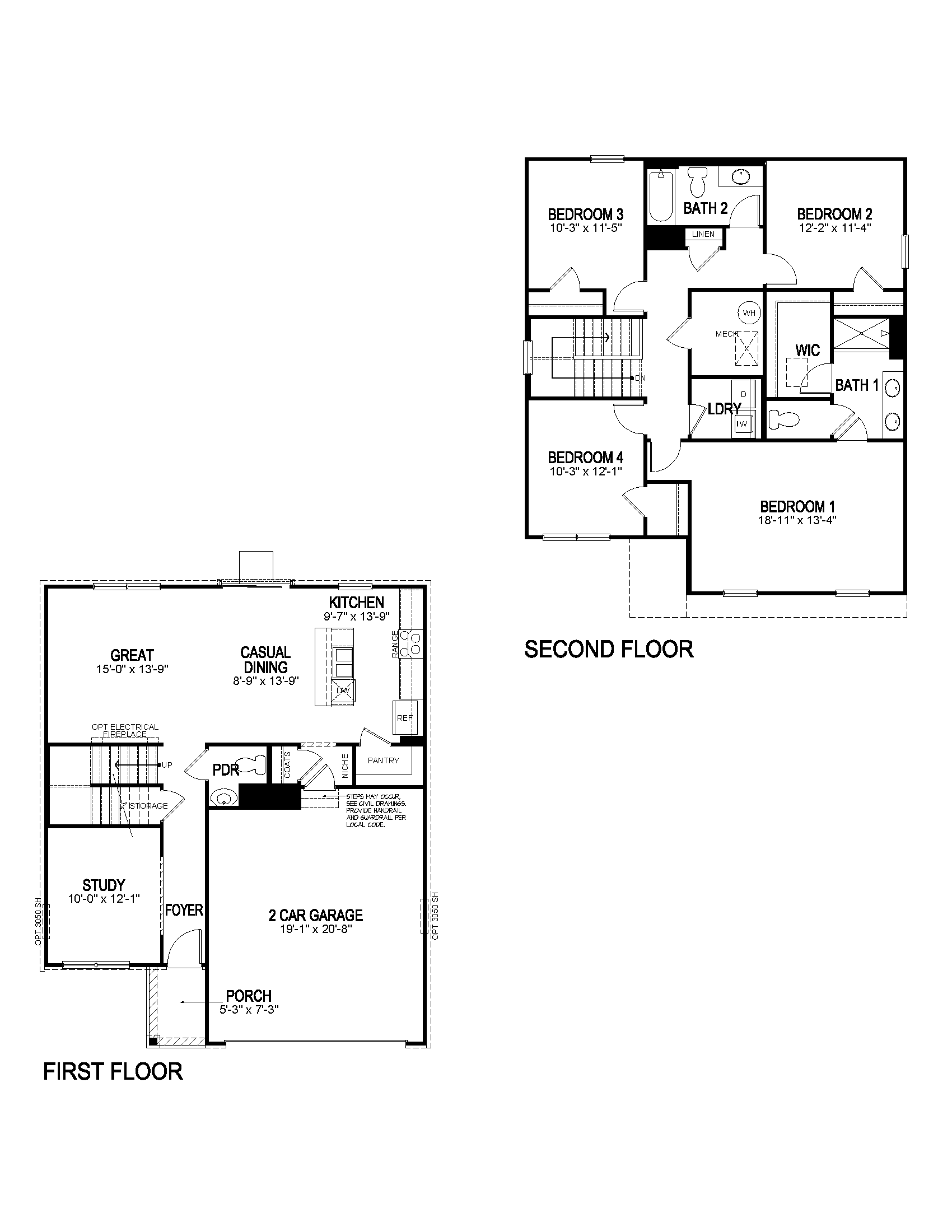 Black and White 2D rendering of Bellamy floorplan