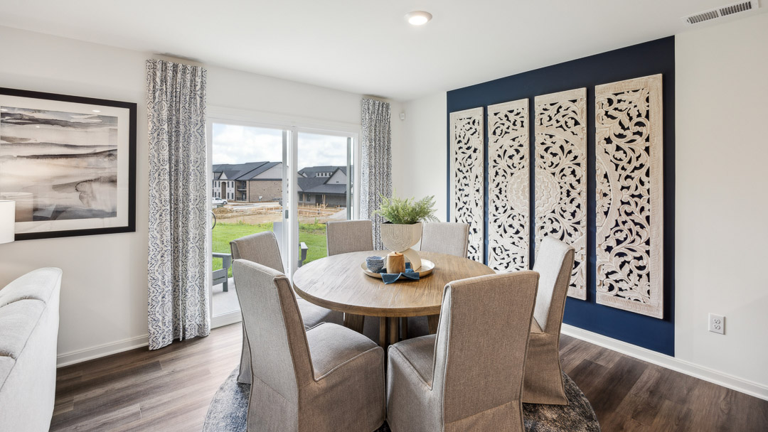 dining room view with dining table and 4 chairs