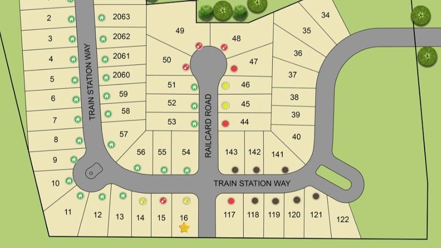 Site layout showing lot #16