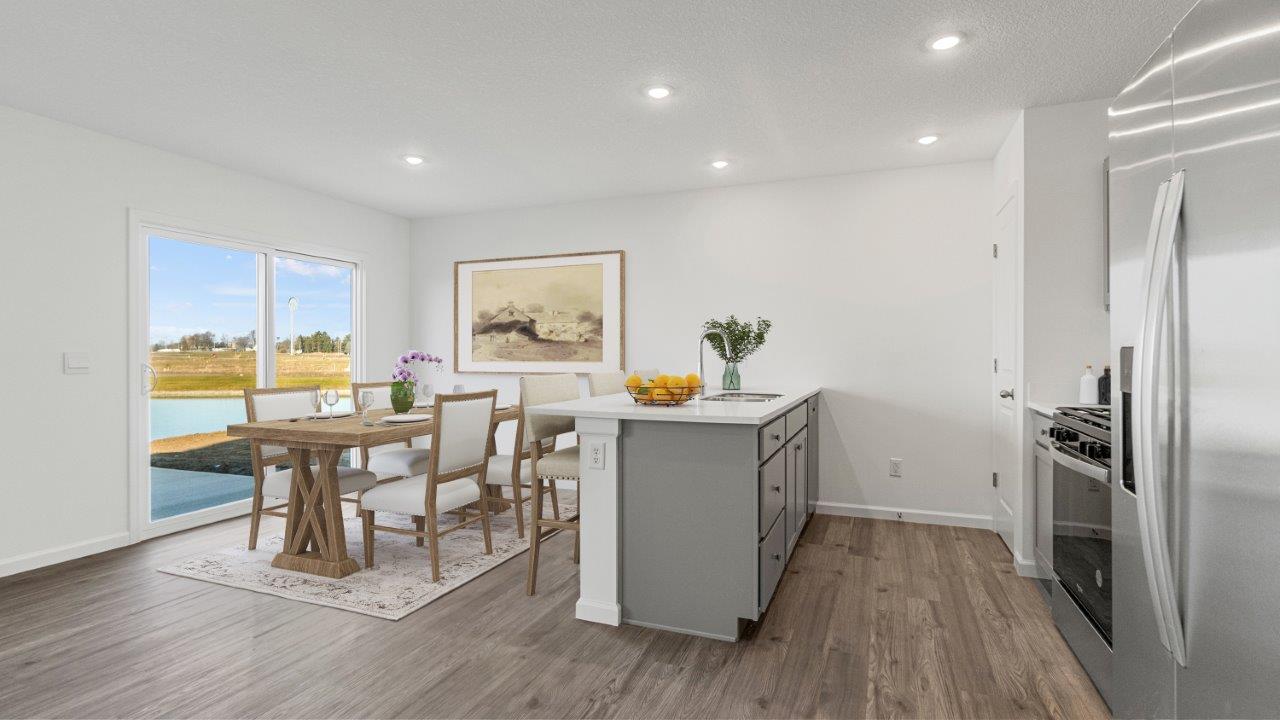 eat-in kitchen and dining area