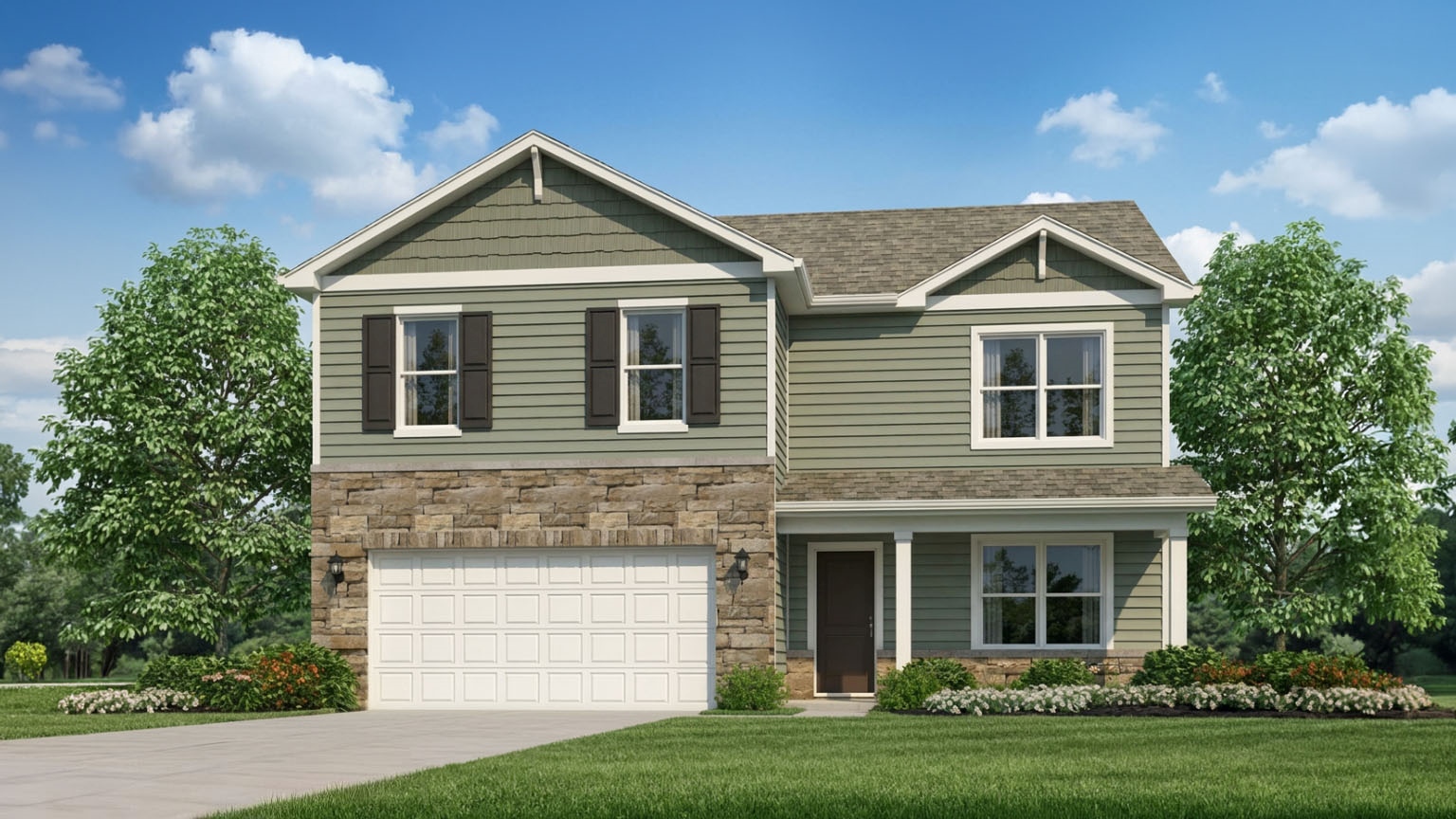 Rendering of Henley B3 floorplan by D.R. Horton Homes in Ashton Park.