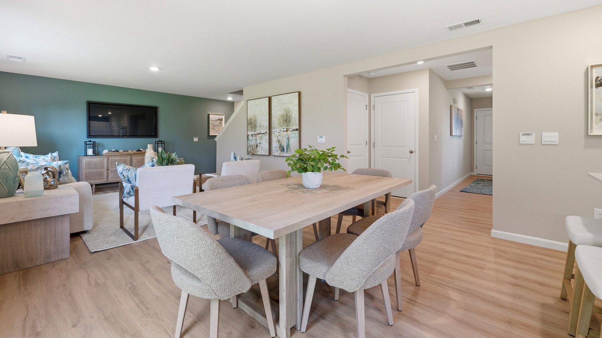 Dining area between the living room and kitchen.