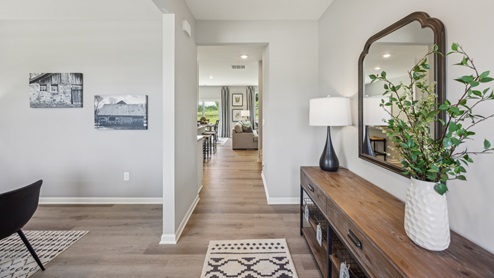 Interior hallway open to living area