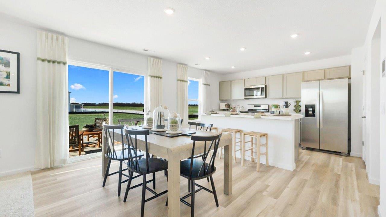 Dining area and kitchen