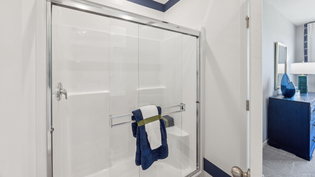 spacious walk in shower