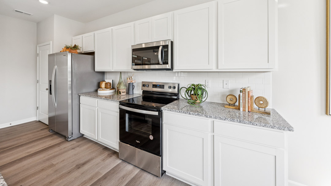 kitchen with cabinets