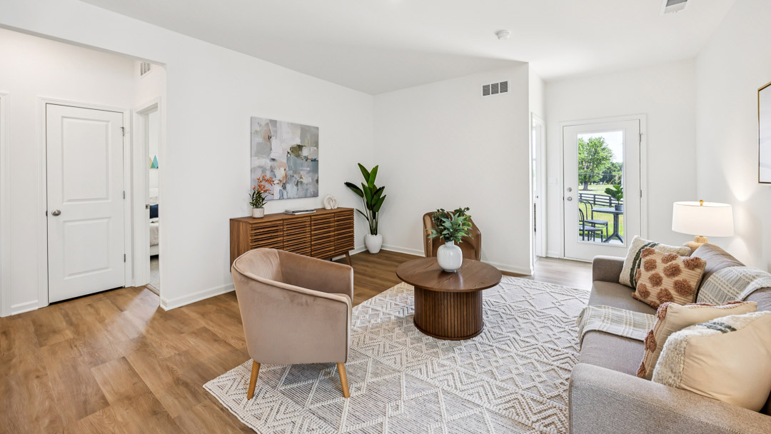 living room with accent tables