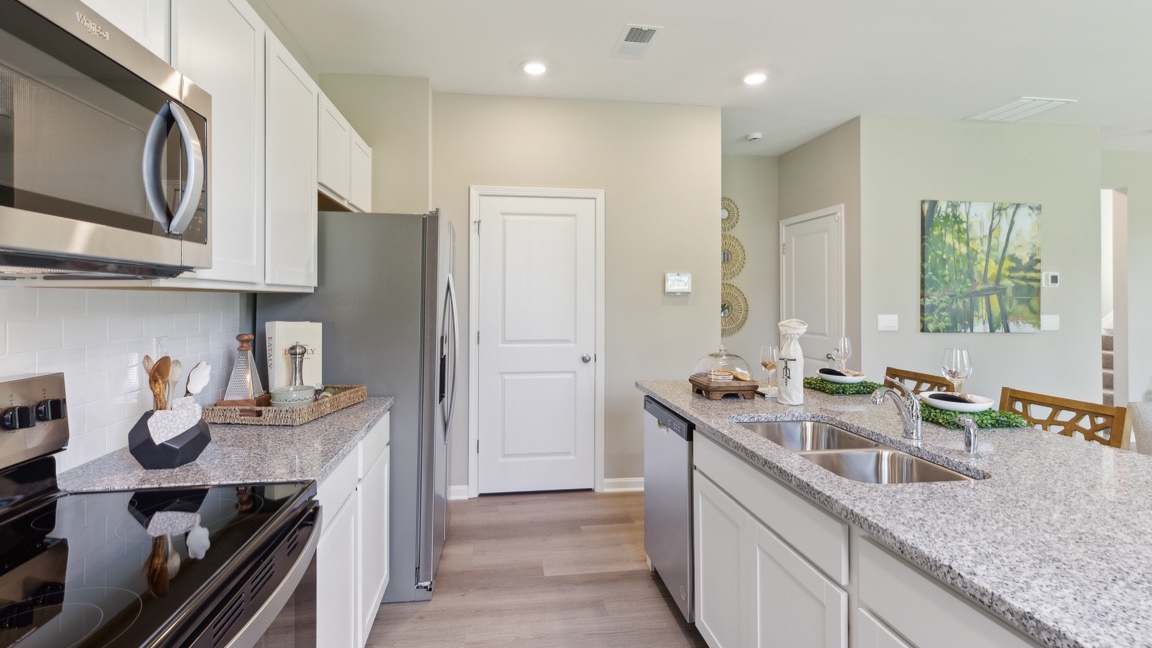 Kitchen with stainless steel appliances