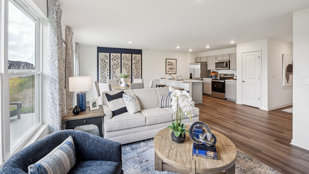 Interior living area with large windows