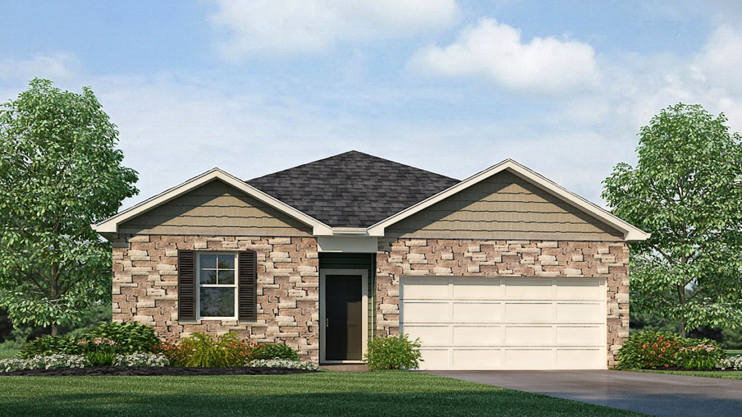 Exterior home with stone detailing