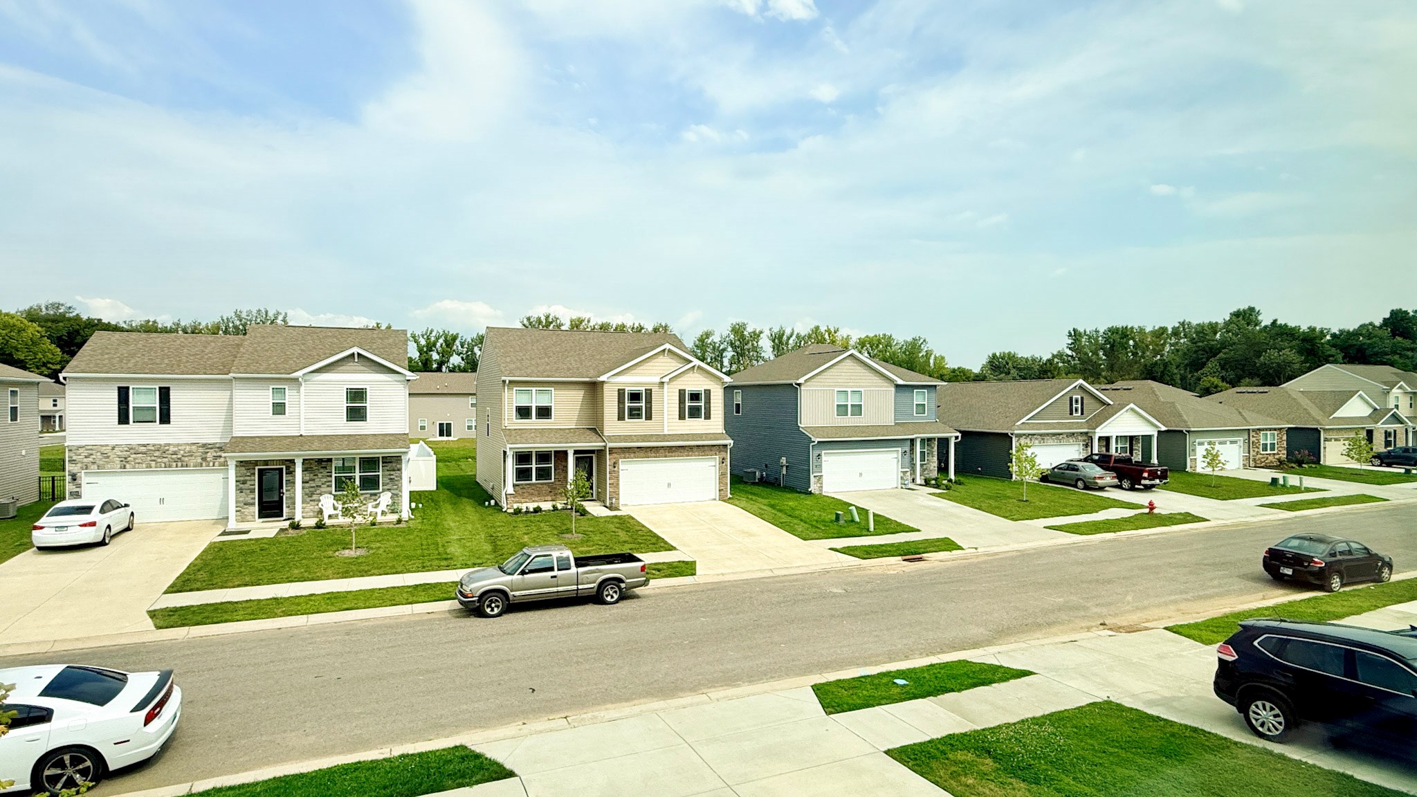 View of the street from the upstairs window