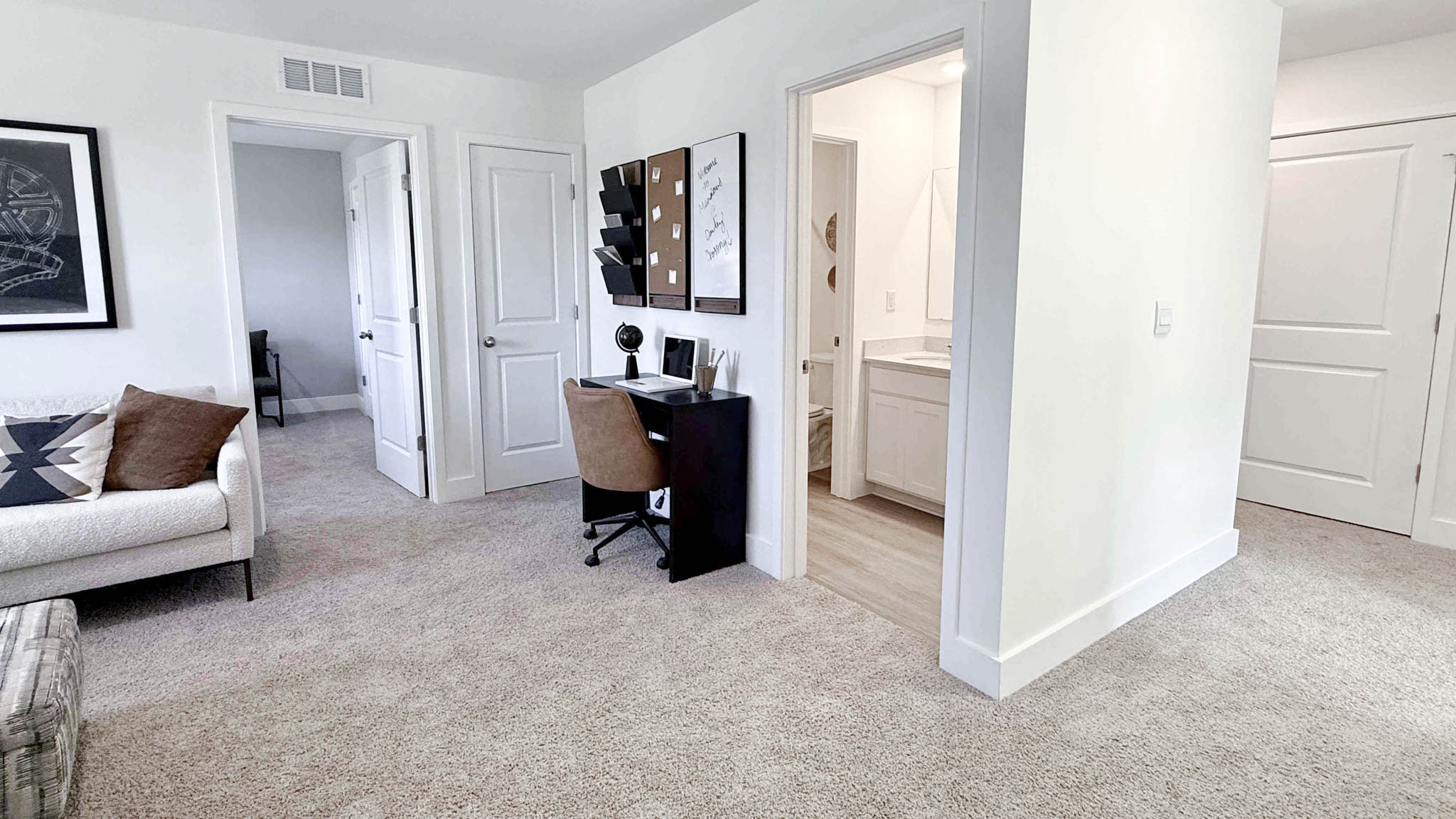 desk in loft area