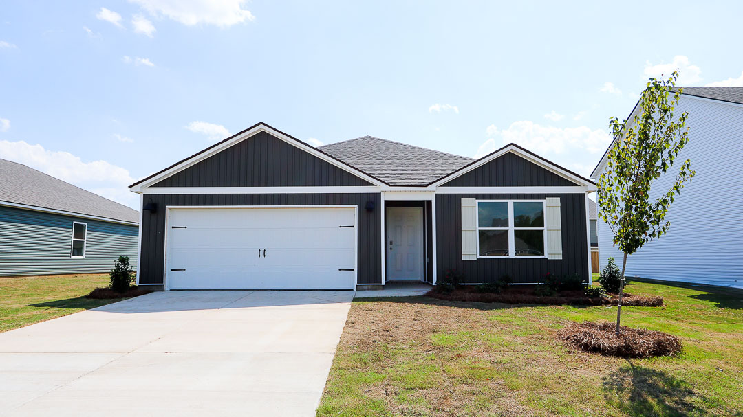 1 story home with a 2 car garage